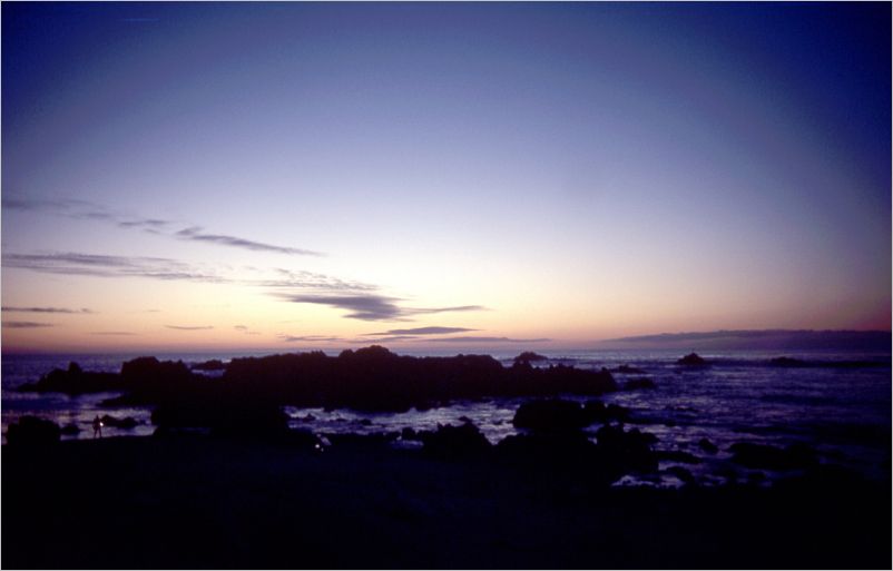 Monterrey beach at sunset